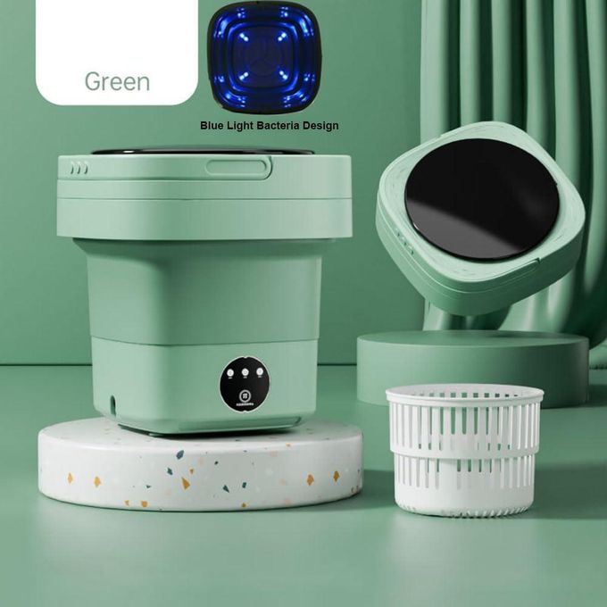 Foldable Mini Portable Washing Machine | 6.5L 1.8kg Capacity Camping Washer | Low Noise Electric Collapsible Laundry for Apartments & Travel