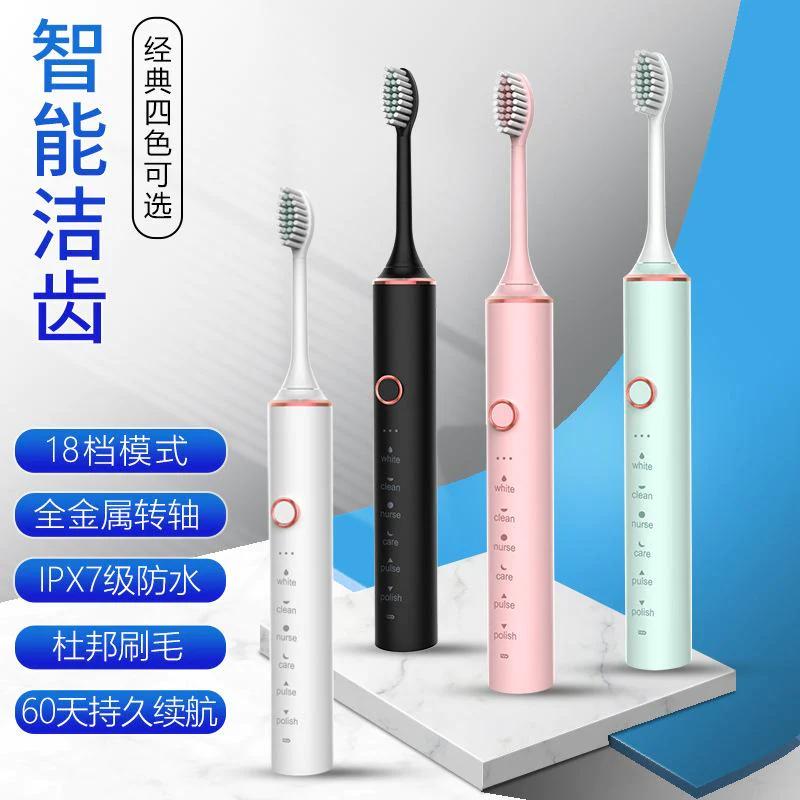 Sonic Electric Toothbrush – 60,000 Vibrations/Min, 6 Cleaning Modes, 4 Brush Heads & 30-Day Battery Life (Black, White, Green, Pink)