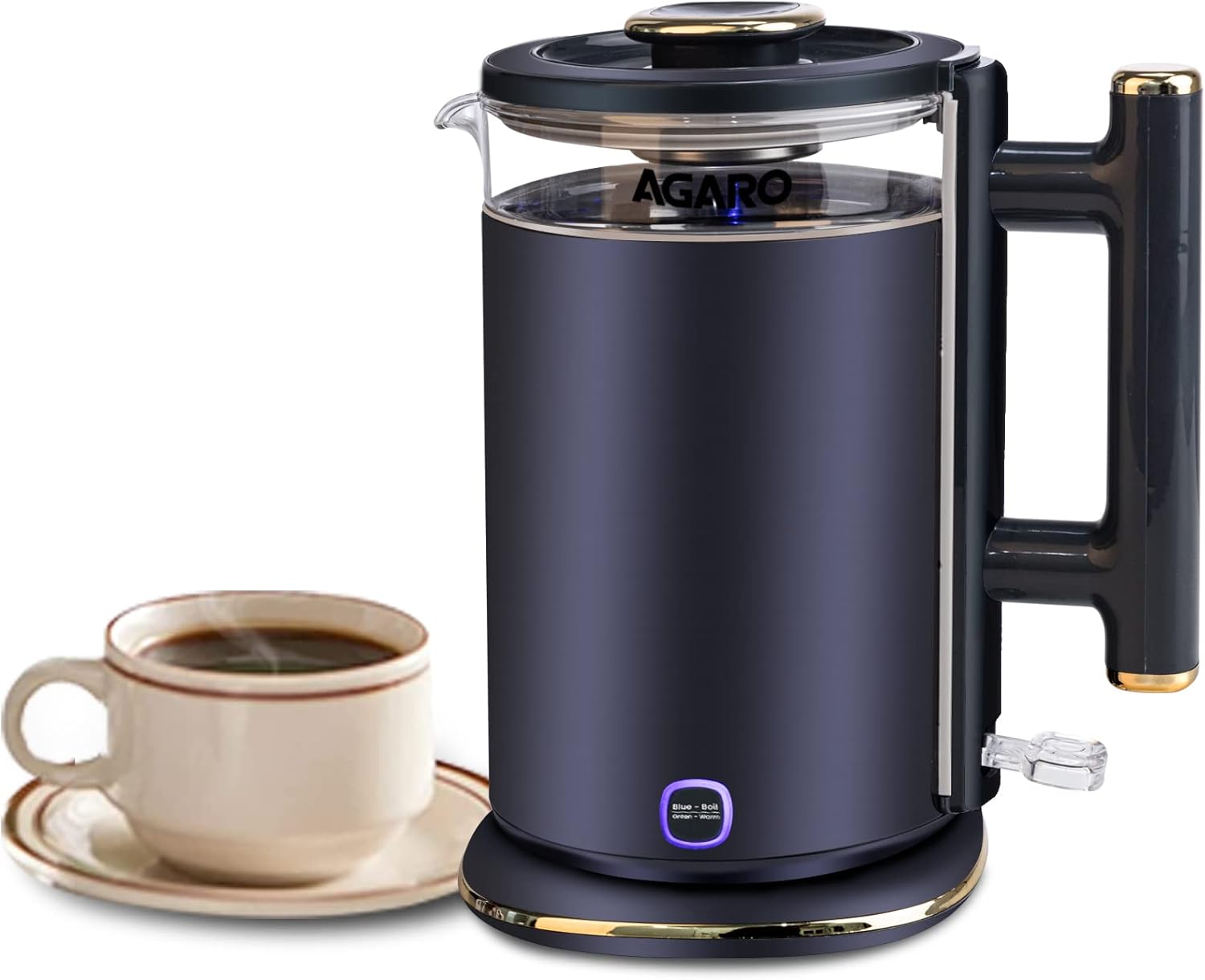 Regal Electric Kettle 1.5L – Keep Warm Function, Stainless Steel & Glass Body, Auto Shut-Off