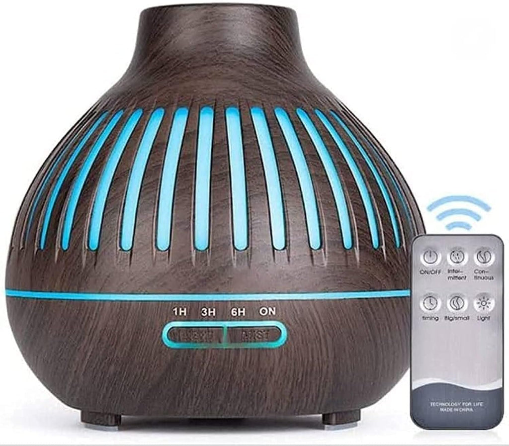 550ml Ultrasonic Essential Oil Diffuser with Remote Control | 7-Color LED Humidifier