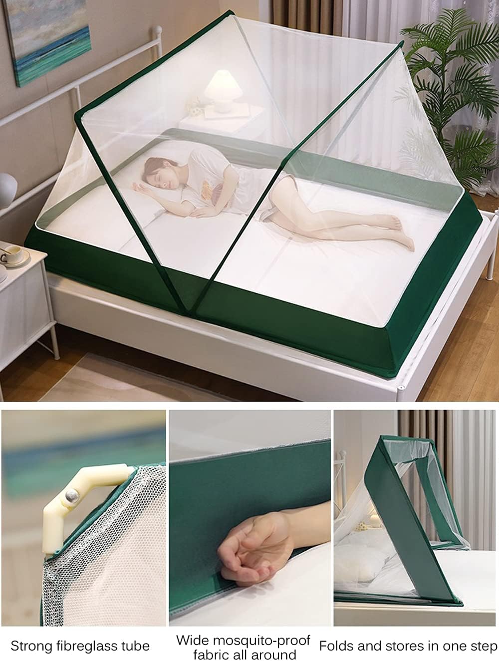 Portable Foldable Mosquito Net Bed Canopy – Pop-Up Bug Protection for Travel, Camping & Home