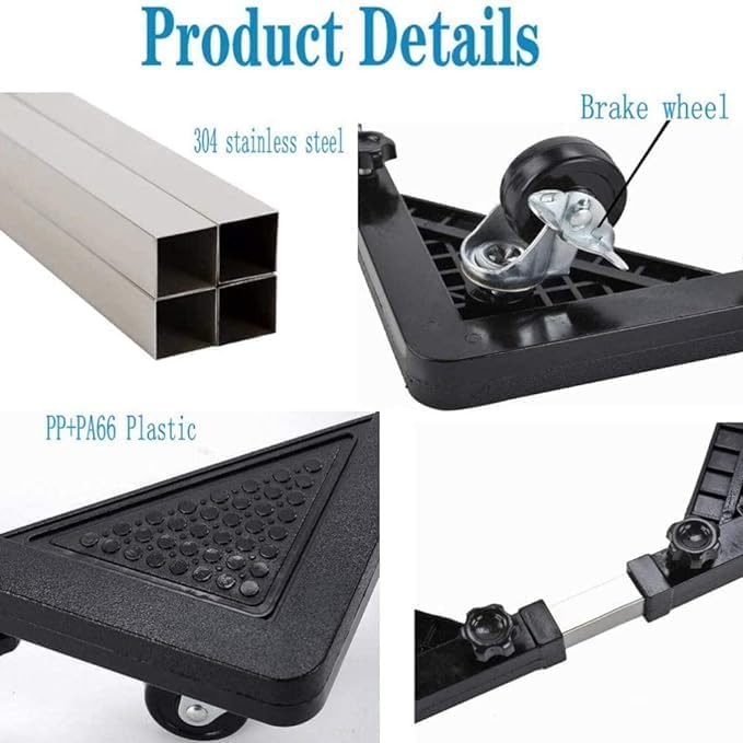 Multifunctional Movable Base Stand for Washing Machines & Refrigerators