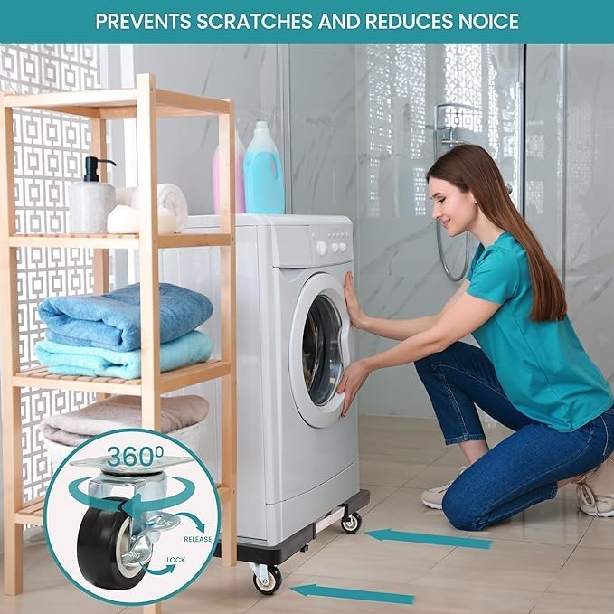 Multifunctional Movable Base Stand for Washing Machines & Refrigerators