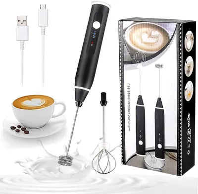 Rechargeable Handheld Milk Frother – USB-Powered with Detachable Whisk