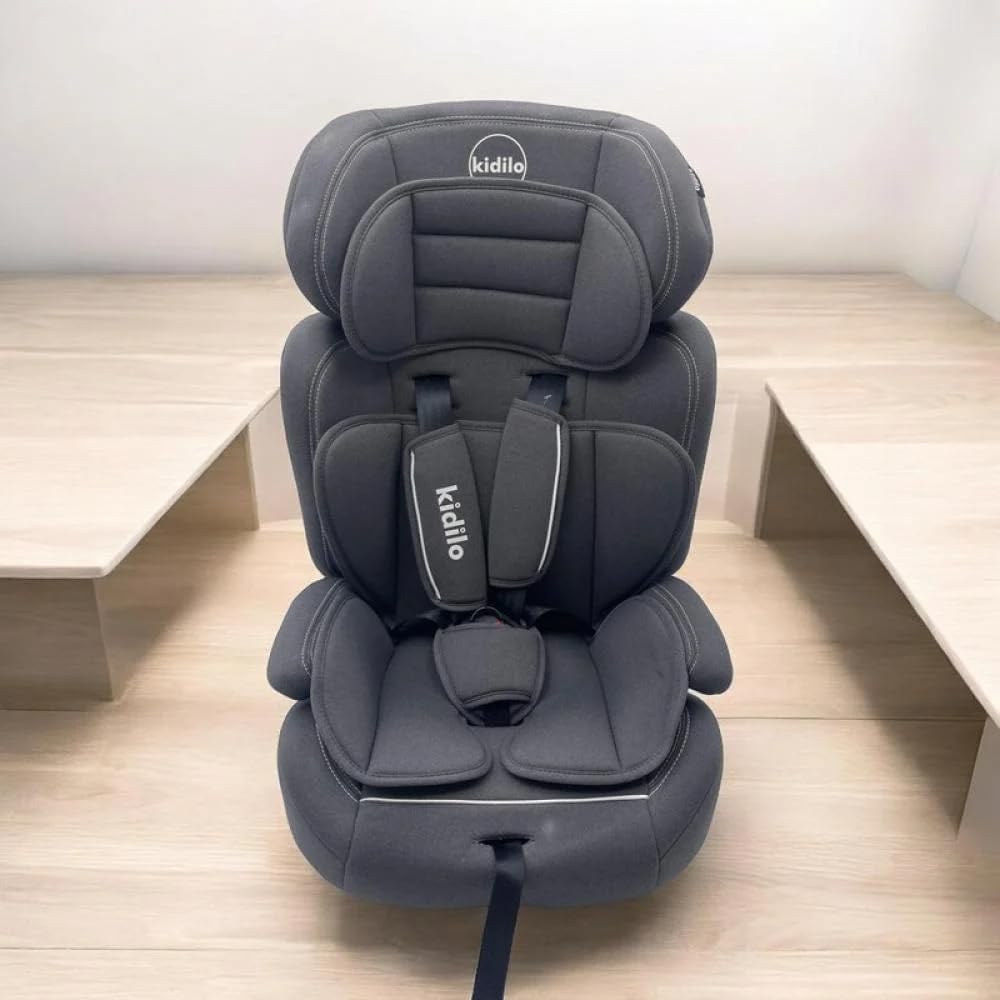Kidilo 3-in-1 Baby Car Seat Booster | Height Adjustable, 5-Point Harness | For 9 Months to 12 Years (9-36kg) | Machine Washable Cover