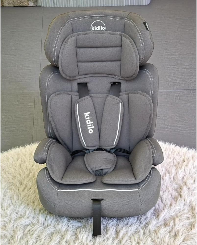 Kidilo 3-in-1 Baby Car Seat Booster | Height Adjustable, 5-Point Harness | For 9 Months to 12 Years (9-36kg) | Machine Washable Cover