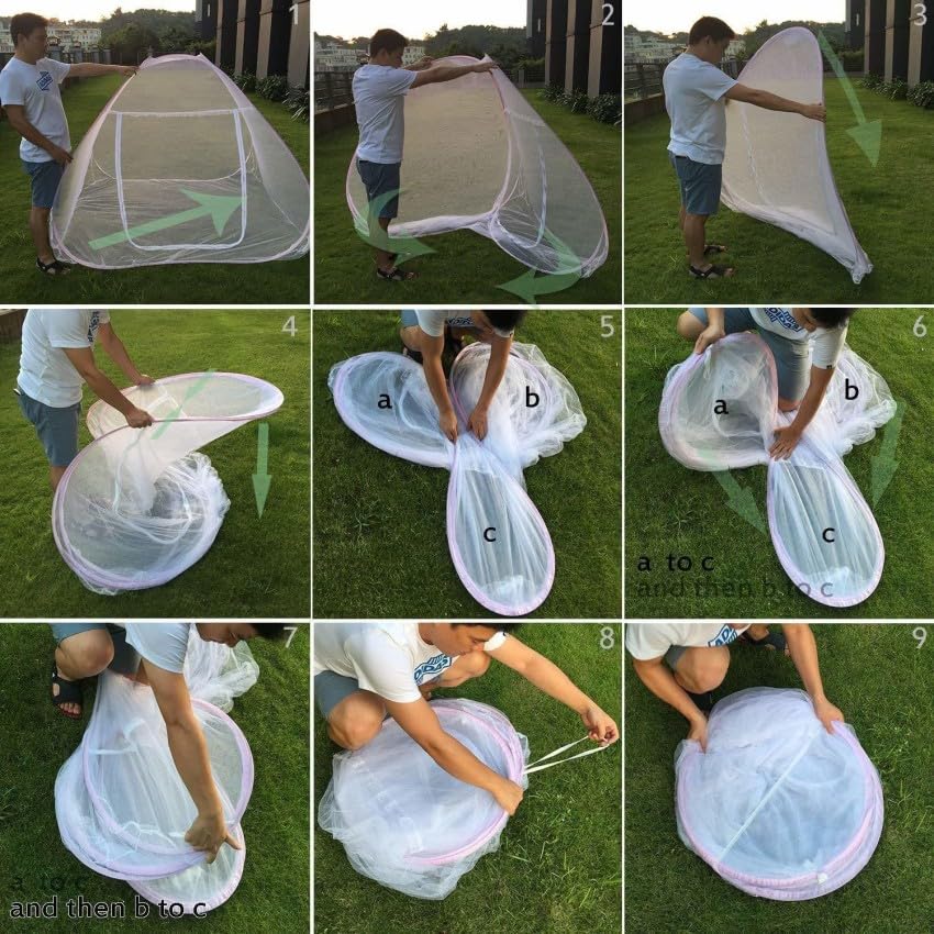 Pop-Up Mosquito Net - Spacious Instant Setup Bed Canopy Tent, Portable & Lightweight for Travel, Camping, and Home