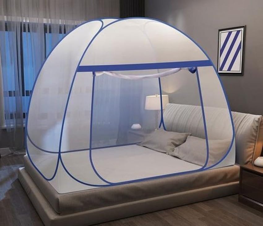 Pop-Up Mosquito Net - Spacious Instant Setup Bed Canopy Tent, Portable & Lightweight for Travel, Camping, and Home