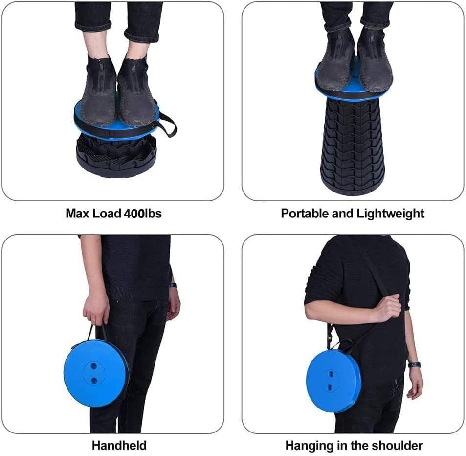 Folding Collapsible Camping Stool – Adjustable Height, 400LB Load Capacity, Portable and Durable - LIFE STORES UGANDA