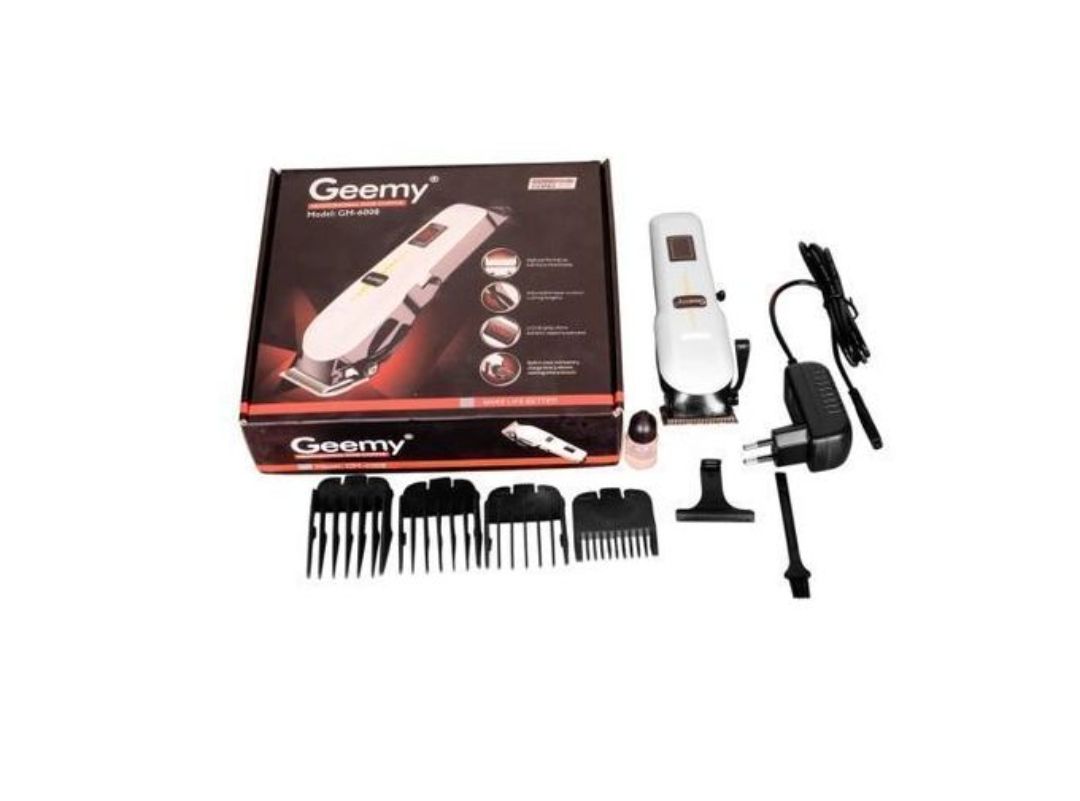 Geemy Rechargeable Hair Clipper – Stainless Steel Blades, Taper Control, 2000mAh Battery, 3-4hr Cordless Use
