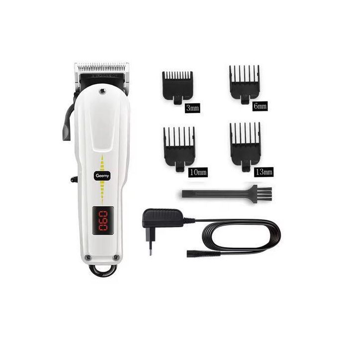 Geemy Rechargeable Hair Clipper – Stainless Steel Blades, Taper Control, 2000mAh Battery, 3-4hr Cordless Use