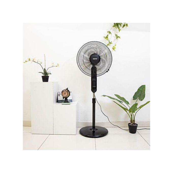 Geepas 16-inch Stand Fan with Remote | 3-Speed, 7.5H Timer & LED Display