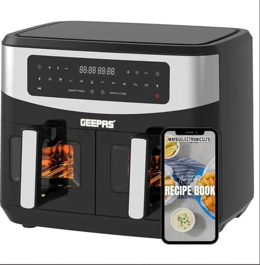 Geepas 9L Dual Basket Digital Air Fryer – Healthier, Faster Cooking - LIFE STORES UGANDA
