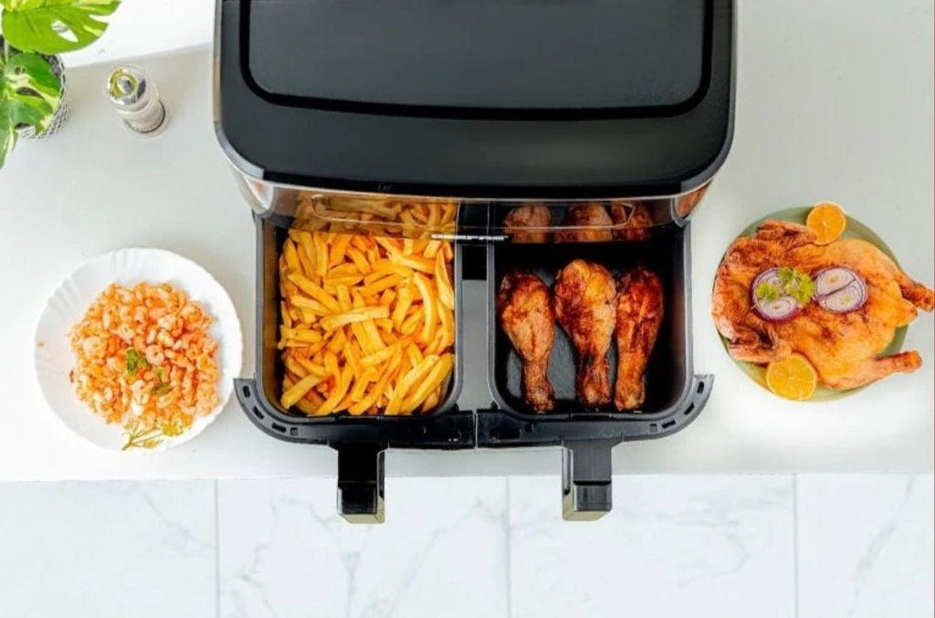Geepas 9L Dual Basket Digital Air Fryer – Healthier, Faster Cooking - LIFE STORES UGANDA