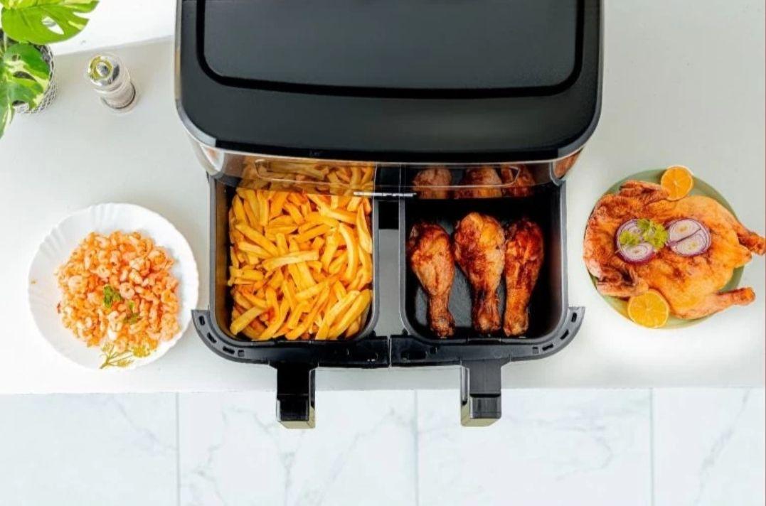 Geepas 9L Dual Basket Digital Air Fryer – Healthier, Faster Cooking - LIFE STORES UGANDA