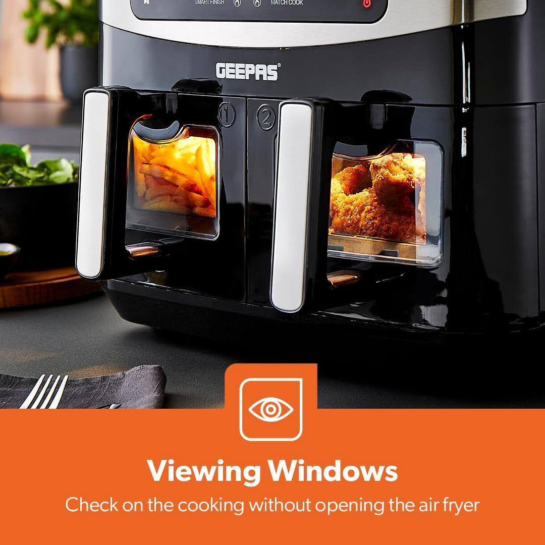 Geepas 9L Dual Basket Digital Air Fryer – Healthier, Faster Cooking - LIFE STORES UGANDA