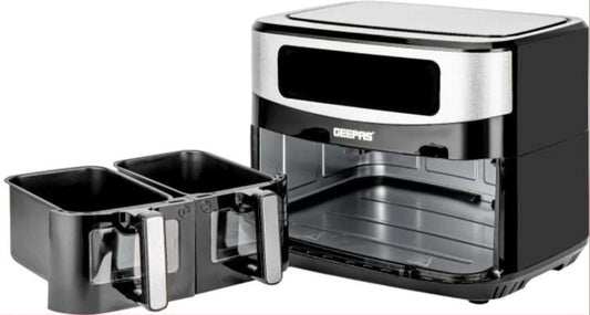 Geepas 9L Dual Basket Digital Air Fryer – Healthier, Faster Cooking - LIFE STORES UGANDA