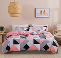 Pink Geometric Lattice Duvet Set | 5x6 Printed Bedding with 1 Bed Sheet & 2 Pillowcases