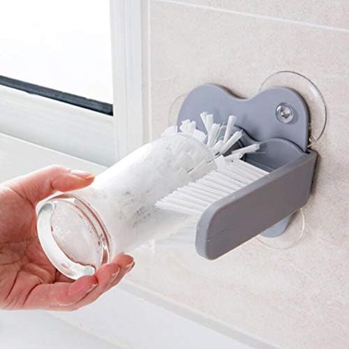 Double-Sided Cup Cleaner – 360° Glass Washer Brush with Suction Base