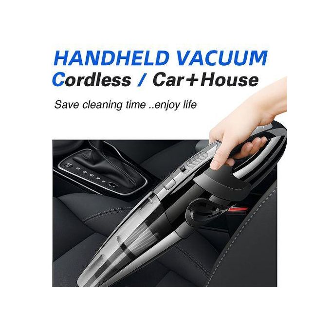 Handheld Car Vacuum Cleaner – Wireless, 120W, 3200kpa Suction, Wet/Dry, USB Charging, 2200mAh Battery