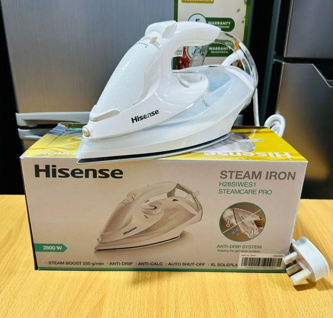 HISENSE Steam Iron, 2800W, 300ML, H28 SIWES 1 – White – Efficient, Powerful, and Safe Ironing - LIFE STORES UGANDA