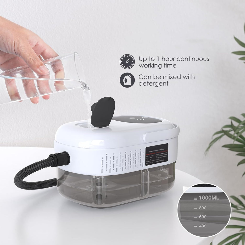 2500W Handheld Steam Cleaner | 15-Second Heat-Up, 1100ml Tank