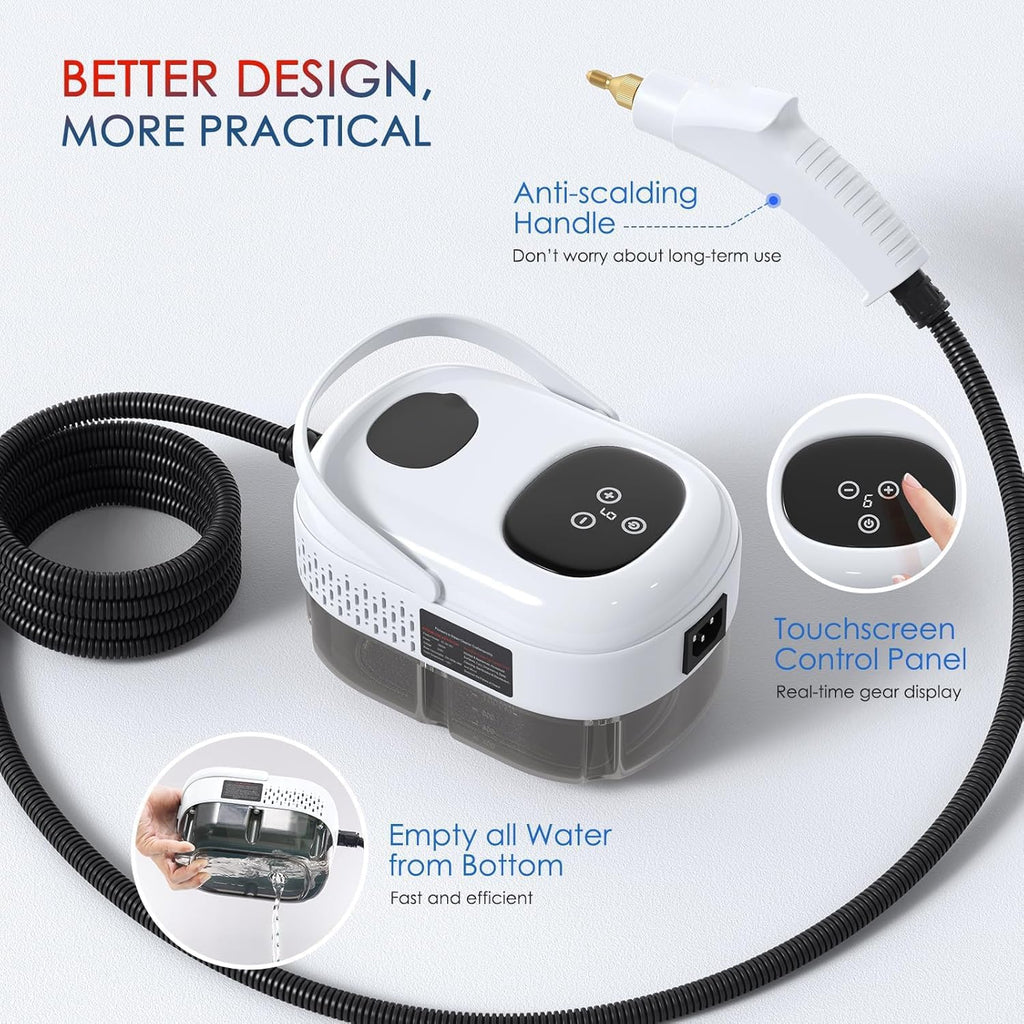 2500W Handheld Steam Cleaner | 15-Second Heat-Up, 1100ml Tank