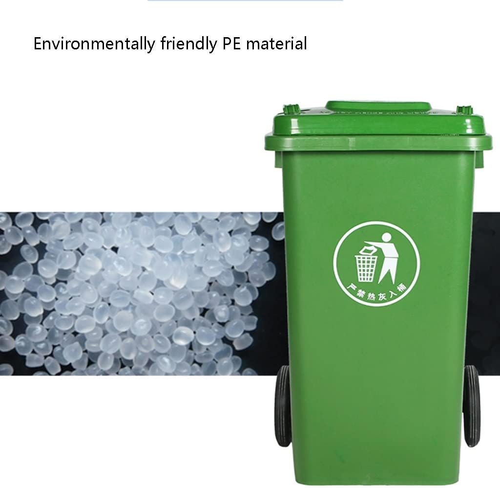 Outdoor Rubbish Bin with Lid – Heavy-Duty Plastic Waste Bin with Wheels for Home & Business