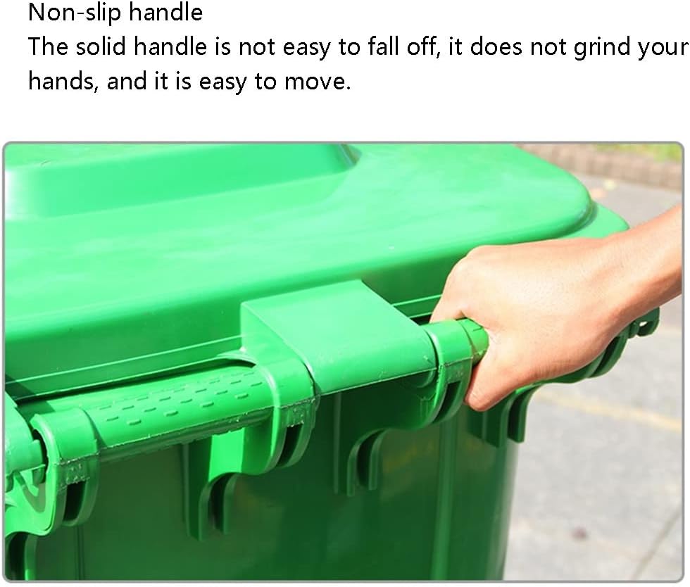 Outdoor Rubbish Bin with Lid – Heavy-Duty Plastic Waste Bin with Wheels for Home & Business