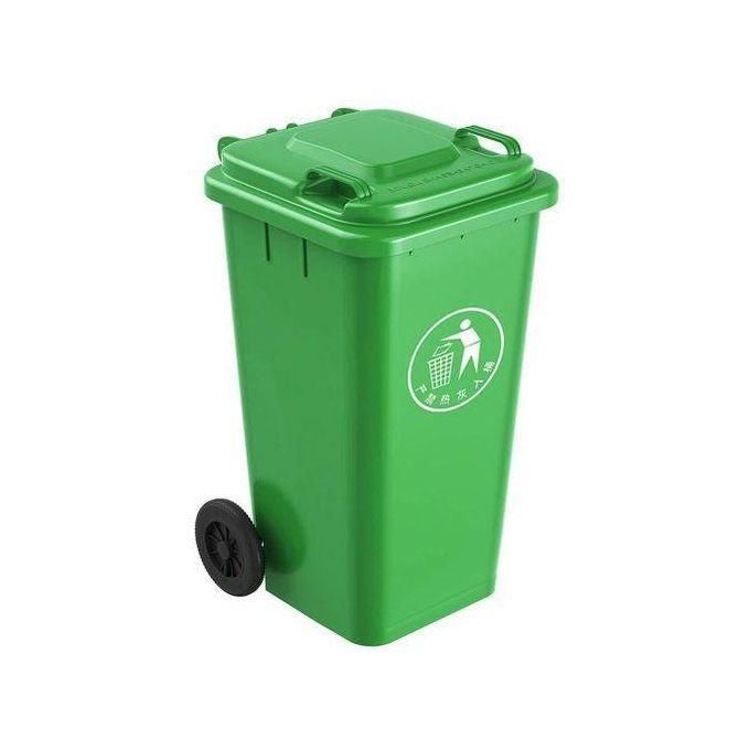Heavy Duty 120L Plastic Dustbin with Wheels, Manual-Lift Lid