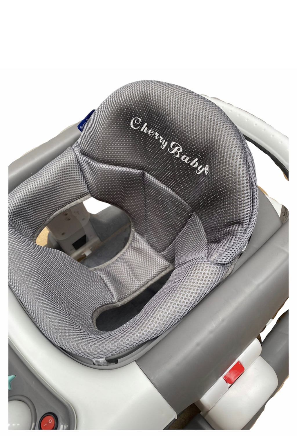 Baby Walker | Height-Adjustable with Silicone Wheels & Lock, Removable Music Panel, Compact Fold (Gray) | Supports up to 20kg