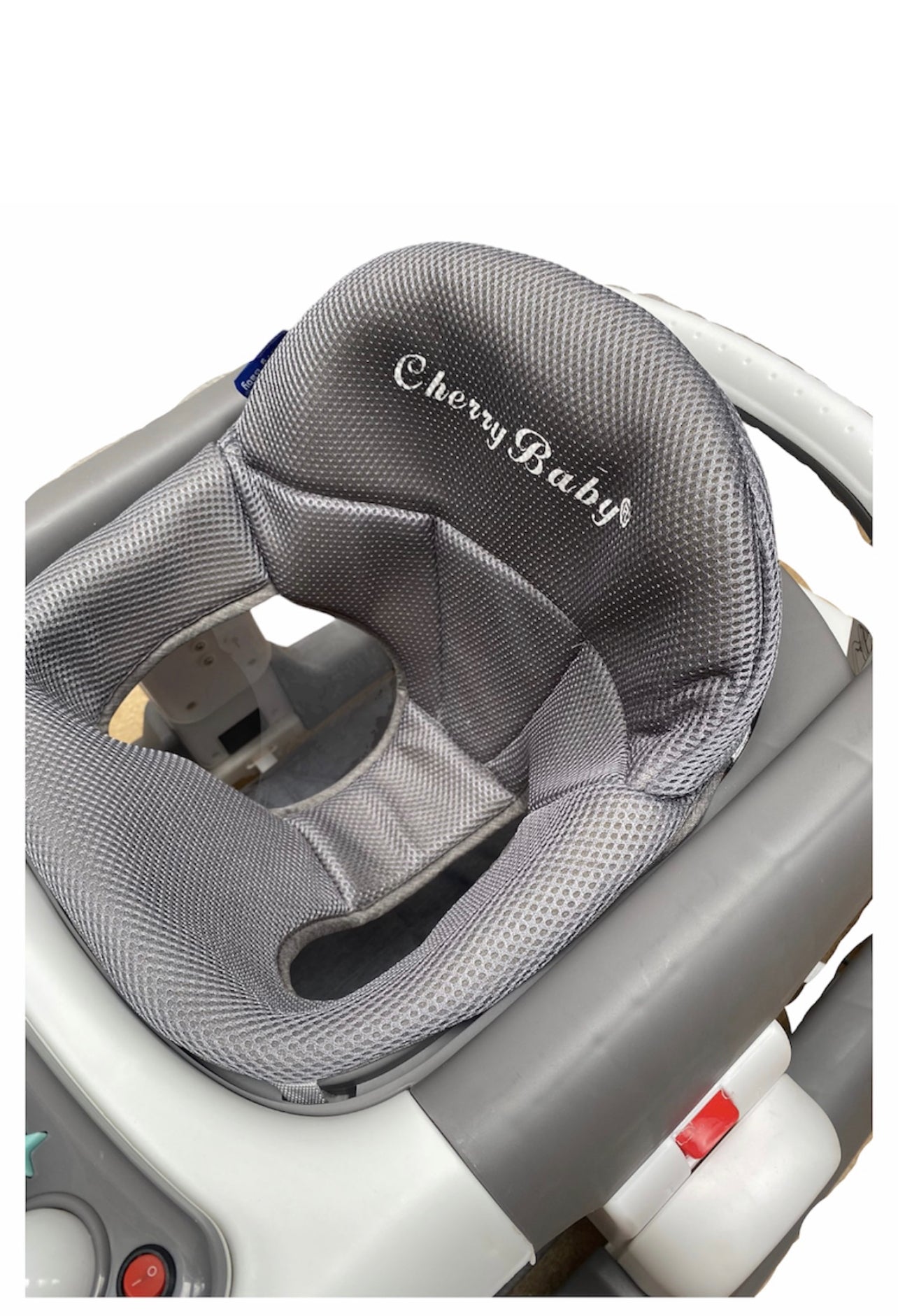 Baby Walker | Height-Adjustable with Silicone Wheels & Lock, Removable Music Panel, Compact Fold (Gray) | Supports up to 20kg