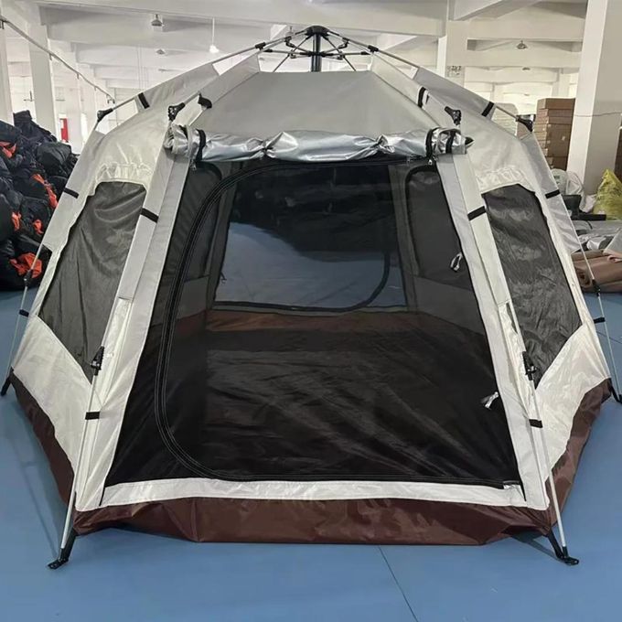 6-Person Hexagonal Pop-Up Tent – Quick Setup, Waterproof, Mesh Windows & Sunshade, Ideal for Camping & Hiking