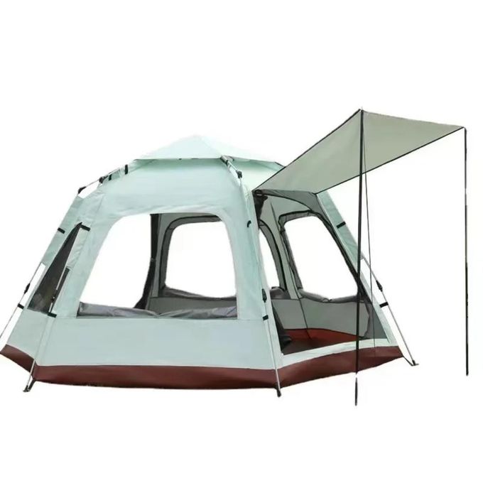 6-Person Hexagonal Pop-Up Tent – Quick Setup, Waterproof, Mesh Windows & Sunshade, Ideal for Camping & Hiking