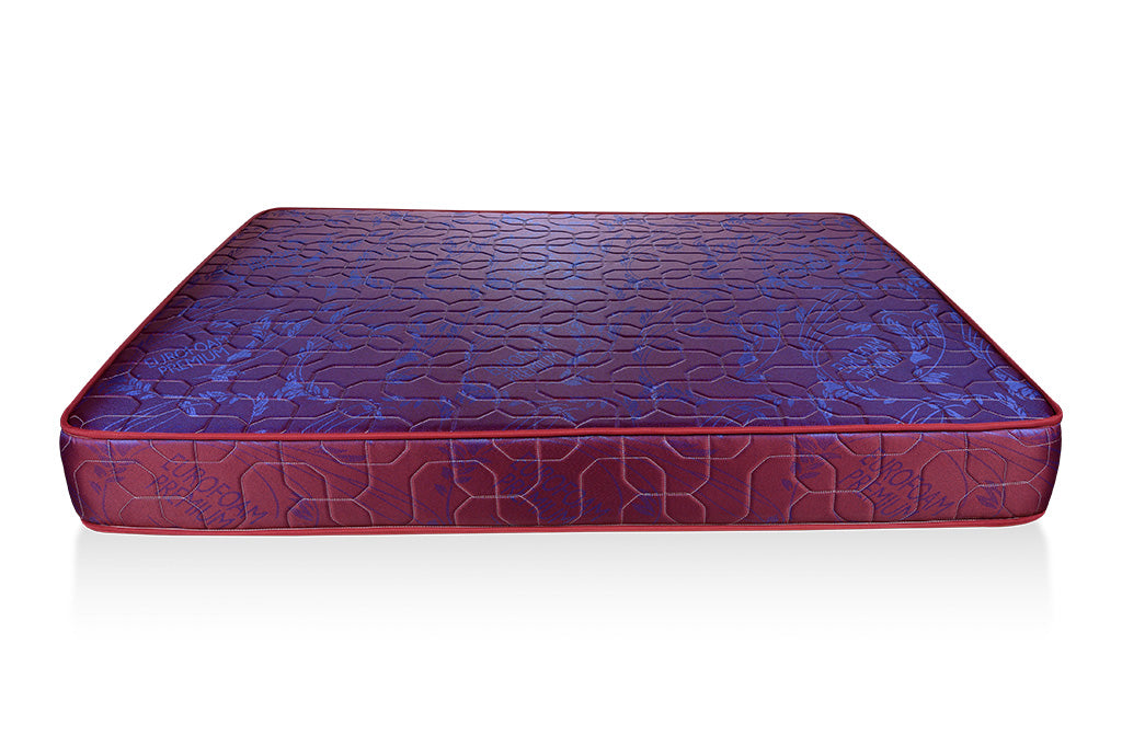 Euro foam High Density Quilted Mattress Purple with Blue Flower - 5x6ft 6-Inch, 25 Density Foam with Premium Jacquard Fabric