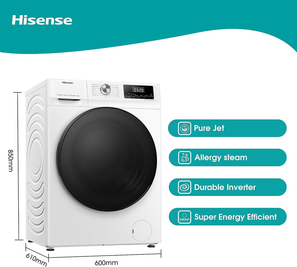 Hisense 12kg A+++ Front Load Washing Machine | WF3Q1242BT (Silver)