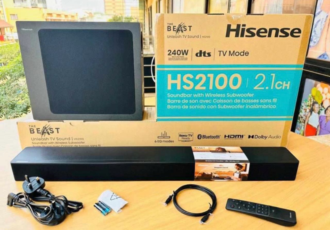 Hisense HS2100 2.1ch Soundbar with Wireless Subwoofer | 240W Power