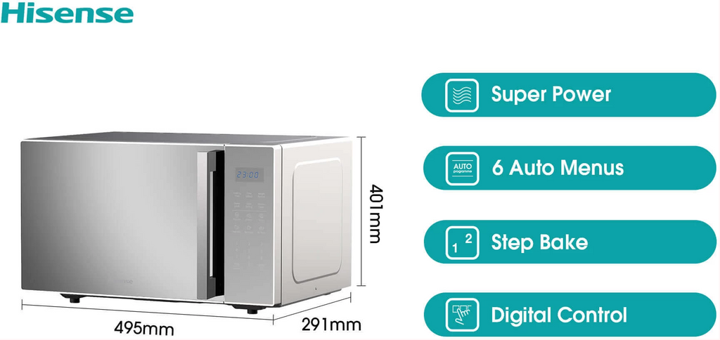 Hisense 30L Digital Microwave Oven with Grill | H30MOMS9H (Silver)