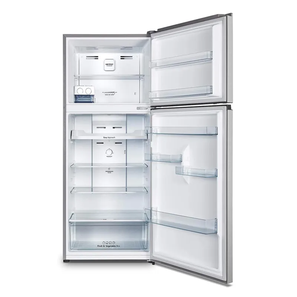 Hisense 488L Refrigerator-RT488N4ASU; Double Door Fridge, Frost Free Top Mount Freezer – Silver