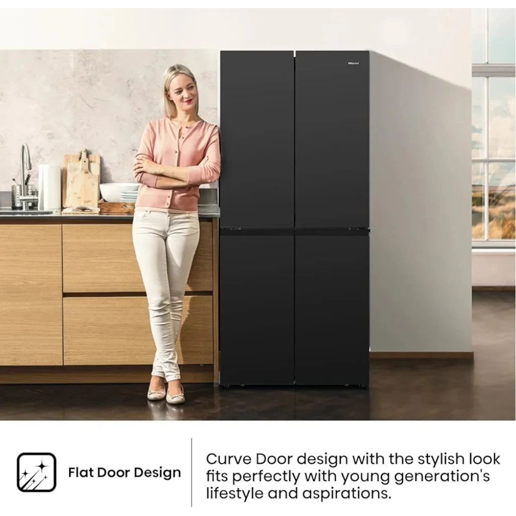 Hisense 610L Side-By-Side Fridge RQ610N4AB1 – 4 Door Frost Free Refrigerator – Black  3YEARS WARRANTY