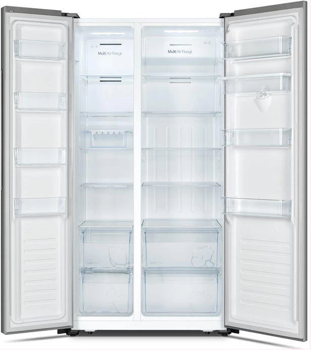 Hisense 750Litres Side By Side Refrigerator with Dispenser RC-75WS4SB1, Auto Defrost, Inverter Compressor – Silver (3YRs WRTY)