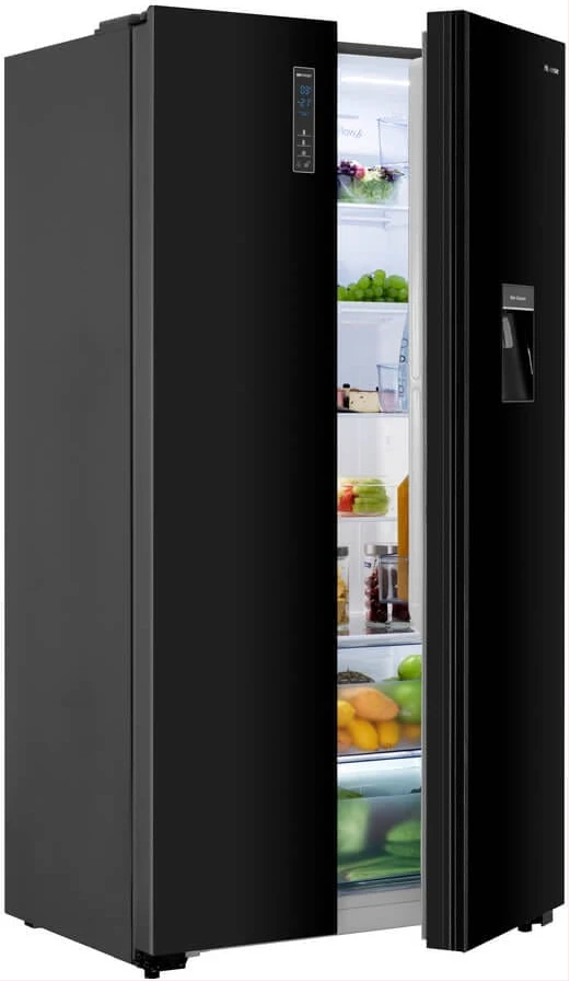 Hisense 750Litres Side-by-side Refrigerator with Dispenser, Auto Defrost, Inverter Compressor -Black (3YRs WRTY)