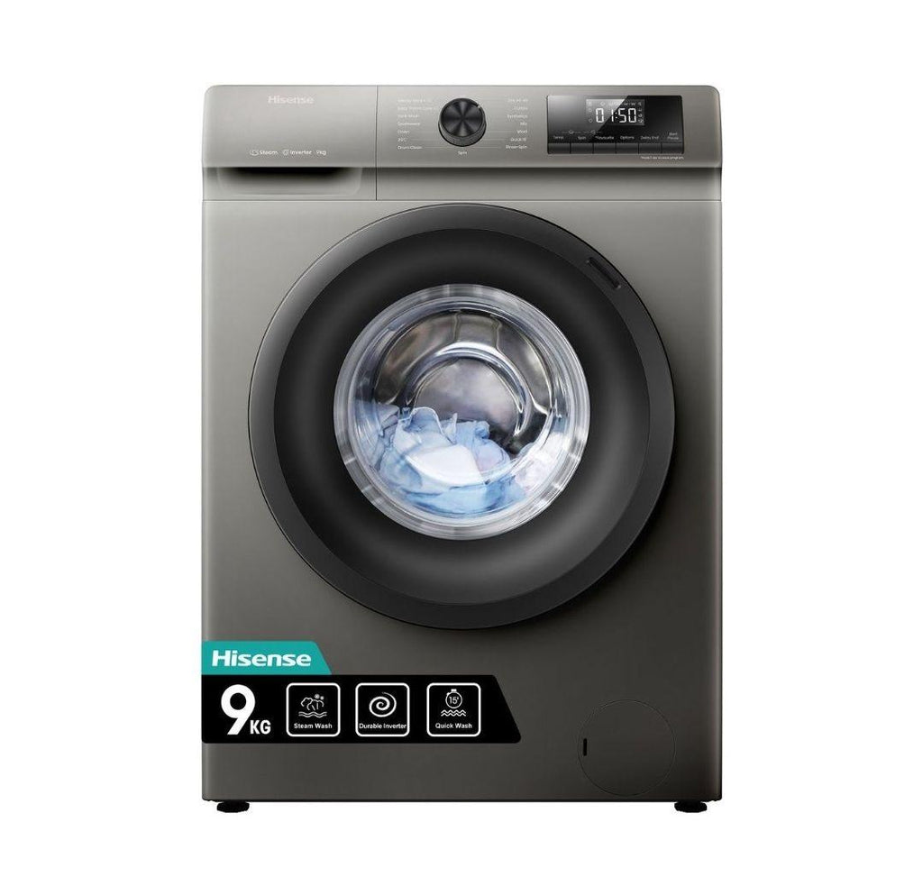 Hisense 9kg Front Load Washing Machine | WFQP9012VMT – Effortless Laundry with Advanced Features - LIFE STORES UGANDA