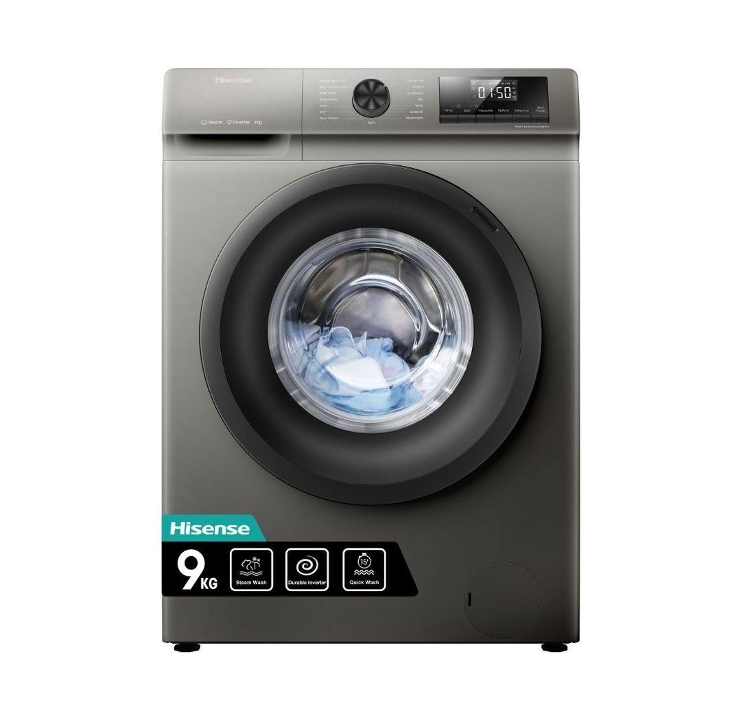 Hisense 9kg Front Load Washing Machine | WFQP9012VMT – Effortless Laundry with Advanced Features - LIFE STORES UGANDA
