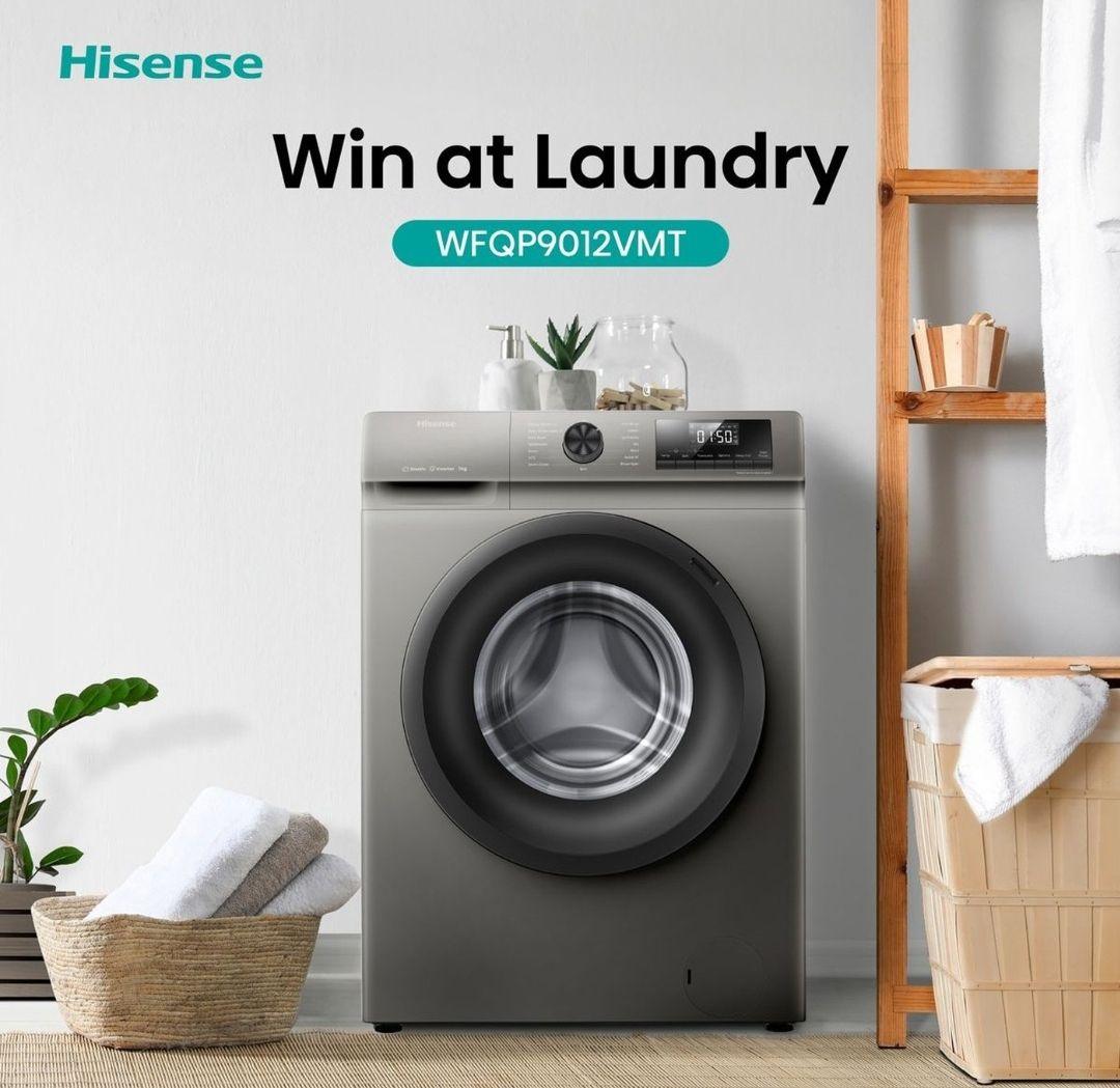Hisense 9kg Front Load Washing Machine | WFQP9012VMT – Effortless Laundry with Advanced Features - LIFE STORES UGANDA