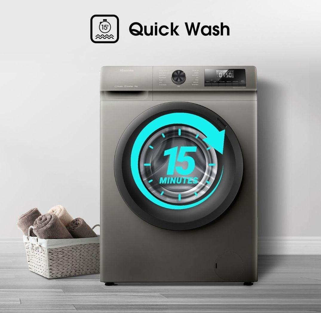Hisense 9kg Front Load Washing Machine | WFQP9012VMT – Effortless Laundry with Advanced Features - LIFE STORES UGANDA
