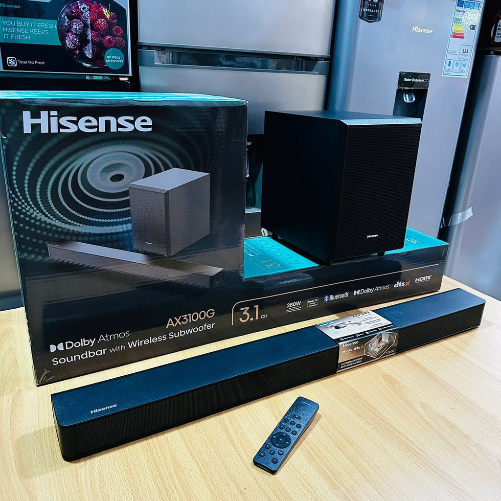 Hisense AX3100Q 3.1 Channel Soundbar with Wireless Subwoofer - 500W (Dolby Atmos, DTS Virtual:X, Bluetooth 5.3, HDMI eARC)