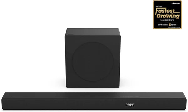 Hisense AX3100Q 3.1 Channel Soundbar with Wireless Subwoofer - 500W (Dolby Atmos, DTS Virtual:X, Bluetooth 5.3, HDMI eARC)