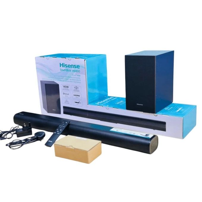 Hisense HS1800 2.1 Channel Soundbar with Wireless Subwoofer - 140W (Dolby Audio, DTS Virtual:X, Bluetooth 5.3, HDMI ARC)
