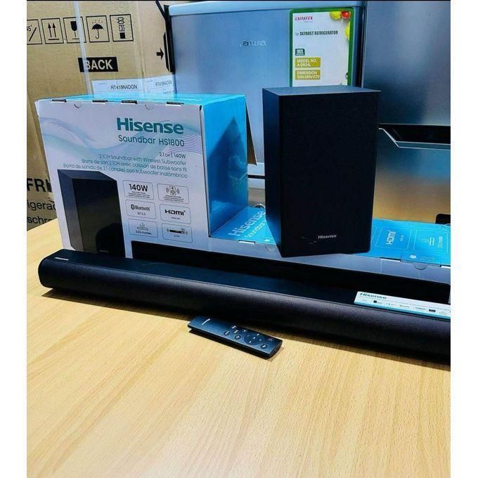 Hisense HS1800 2.1 Channel Soundbar with Wireless Subwoofer - 140W (Dolby Audio, DTS Virtual:X, Bluetooth 5.3, HDMI ARC)